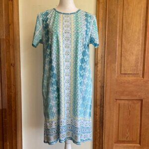 CABANA LIFE Short Sleeve Knit Shift Dress UPF 50